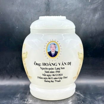 Hủ cốt đá trắng trụ